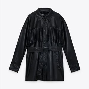 Zara black fringe long overshirt